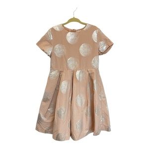 Jacadi Rose Blush Metallic Dot Party Dress Neutral